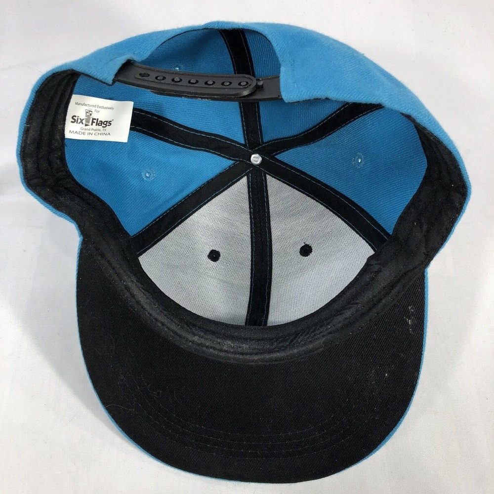 Wonder Woman Six Flags Hat Cap Souvenir Snapback Baseball Black Blue Adjustable - Picture 12 of 16